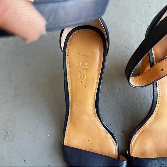 J Crew Factory Blue Leather Strappy Heels - Size 6 - Picture 2 of 7